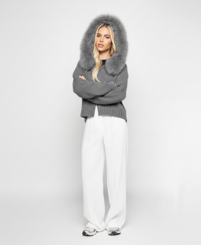 CozyLuxe™ Fur Hood Cardigan